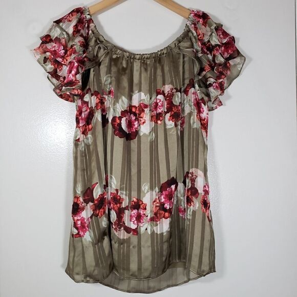 Banana Republic Floral Pleated Flowy Spring Blouse Size S - Picture 6 of 6